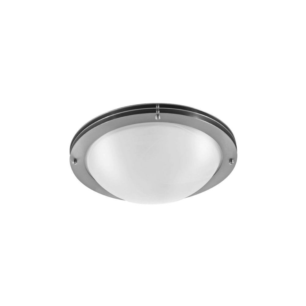 Ceiling Light, 16" Dia x 6" H, Brushed Nickel w/ Alabaster Glass Diffuser